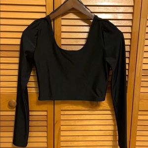 Forever 21 black long sleeve crop top